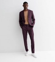 New Look Dark Purple Skinny Suit Trousers